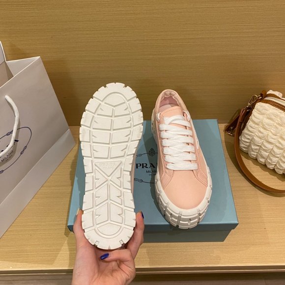 ✅Women's shoes Casual Prada's platform cookie shoes lace-up canvas shoes - Picture 5 of 5
